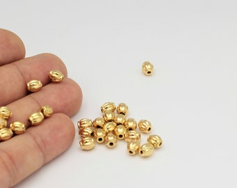 24k Gold Plated Spacer Beads ,Gold Plated Beads, Gold Plated Findings, Jewelry Making,Gold Spacer Beads  12 pcs,(6x7mm),ALT-86