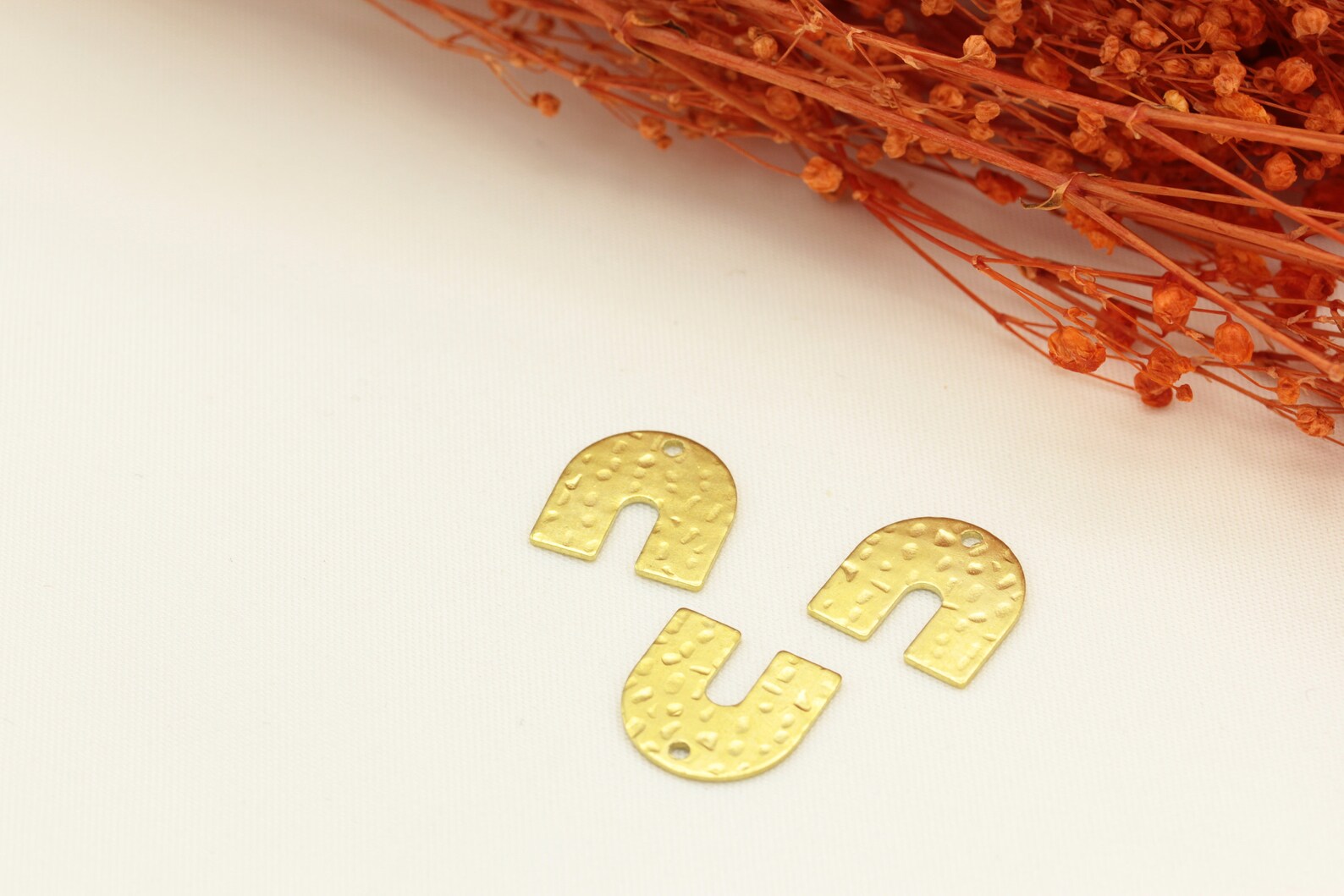 Roh U Charms Rohmessing U geformt Rohmessing gehämmert | Etsy