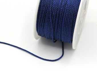 Navy Taupe 3/16" Decorative Rope Cord Captains Pride By The Yard Navy Taupe 3/16" Decorative Rope Cord Captains Pride By The Yard