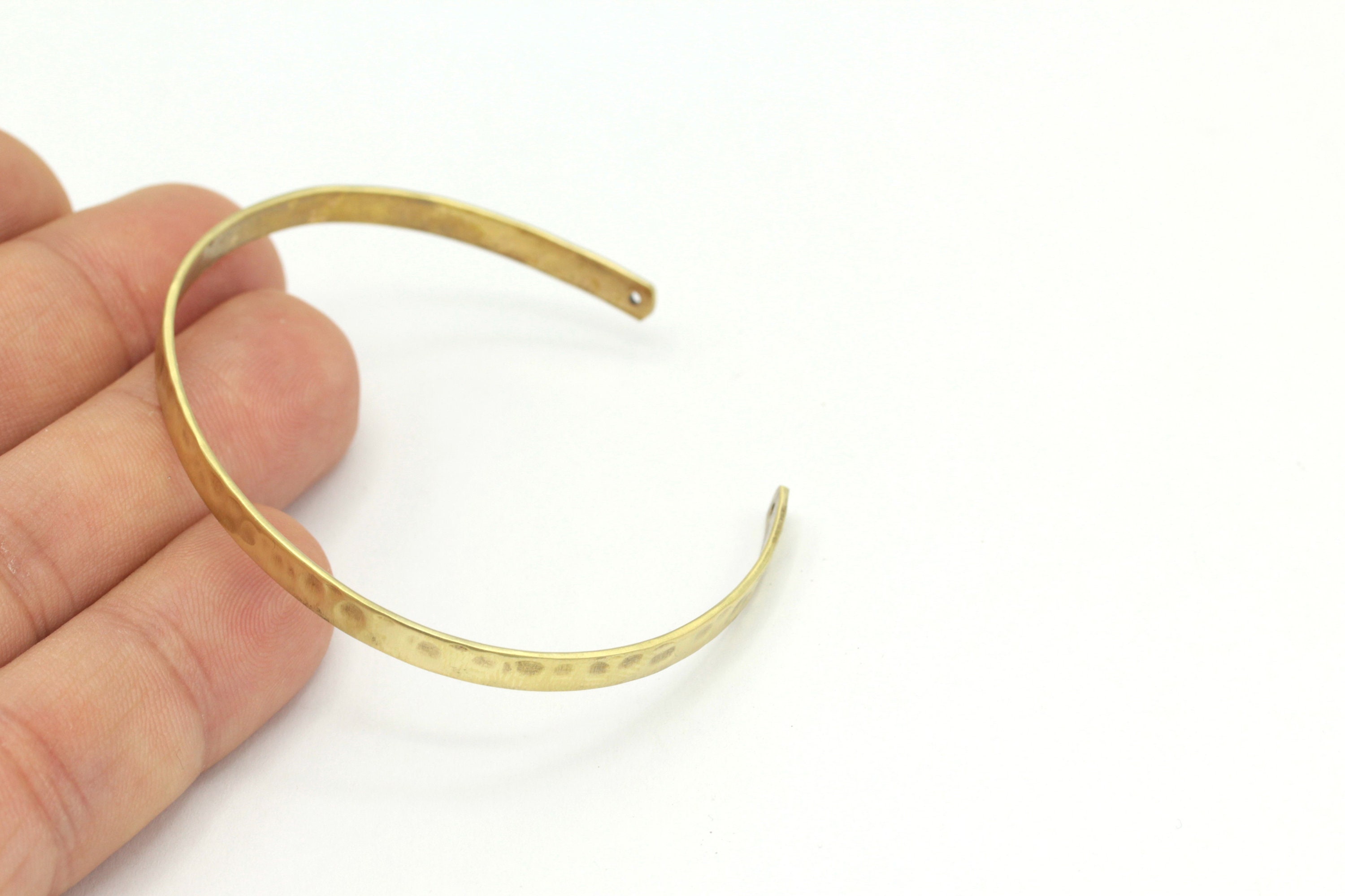 Raw Brass Hammered Bangle Hand Made Bracelet Adjustable Etsy