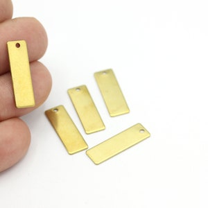 8x25mm Raw Brass Bar Pendant, Name Necklace, Personalized Charms, Nameplate Bar, Stamped Necklace, Bar Jewelry Charms, 6pcs, HM-524