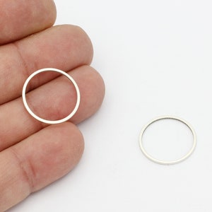 20mm Antique Silver Hoops, Antique Silver Closed Ring, Antique Silver Circle Connector, Round Charm, Jewelry Supplier, 6 Pcs, ESK-86