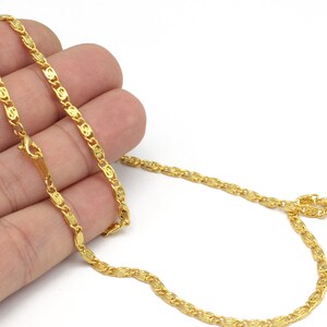 24k Gold Plated Soldered Chains, Gold Plated Finished Chains, Foot Chains, Necklace Chains, Bulk Chain, 16&quot;-17&quot;-18&quot;-20&quot;-22&quot;-25&quot; , ZNC-284
