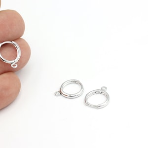 Rhodium Plated Earring, Leverback Earrings, Dainty Hoop Earrings, Earring Clasp, Earring Earlier, Earring Findings, 2pcs(14x16mm)KP-349