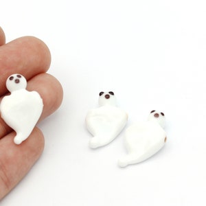 16x25mm Hand Made Murano Glass Ghost Beads, Halloween Beads, Lampwork Beads, Glass Findings, DIY Bracelet Handmade Beads, GEM-354