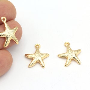 24 k Glanz vergoldet Meer Stern, Sea Star, Halskette Anhänger, Sea Star Schmuck, Armband finden-1 Stück, (18x22mm) ALT-502