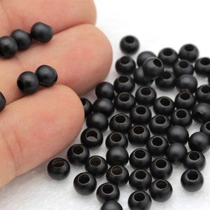 25 pcs,(6mm)Black Plated Spacer Beads, Ball Beads, Metal Black Ball, Black Metal Bead, Non Tarnish Beads  SYH-78