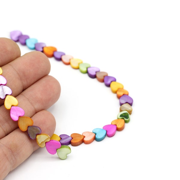 8mm Perlmuttfarbene Herzperlen, Herz Schmuckperlen, Natürliche Herzperlen, Perlen DIY Schmuckherstellung für Halskette,GEM-158