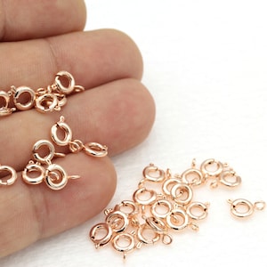 6 pcs,(6mm)Rose Gold Plated Spring Clasp ,Rose Gold Plated Lobster , Bracelet End , Rose Gold Plated, Jewelry Making, ROS-536