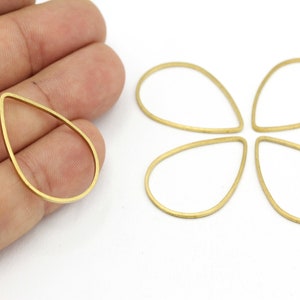 6 pcs ,Brass Drop Connector , Brass Drop Connector,Raw Brass Drop Pendant,drop charms (17x25 mm)HM-278