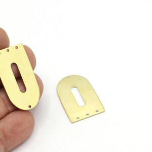 Raw Brass D Shape Charms, Multi Hole D Shape Pendant, 4 Hole Rectangle Earring Charm, D Shape Earring,1Pcs (20x35mm),HM-143