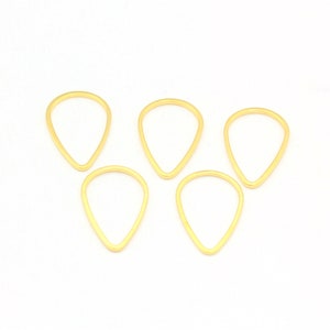 24k Shiny Gold Plated Drop Charms ,Drop Connector , Brass Drop Connector,Gold Brass Drop Pendant,Drop Charms 5 pcs,(14x21mm) ALT-1377