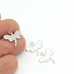 Silver Plated Dragonfly Charms , Silver Dragonfly Pendant,Dragonfly Necklace ,Dragonfly Bracelet  (17x19mm)6 pcs, SLV-48