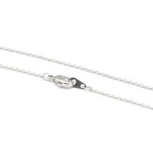 May include: A silver chain necklace with a lobster clasp.