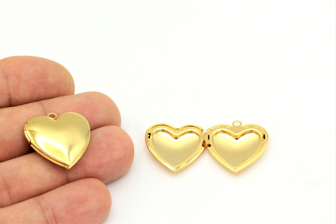Gold Plated Heart Locket Charmsnecklace Pendant Locket Etsy