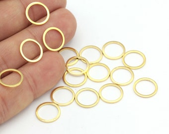 12mm  24k Gold Plated Hoops, Gold Plated Closed Ring, Circle Connector, Closed Hoop Rings, Ring Beads, Round Charms, 6 pcs, ALT-500
