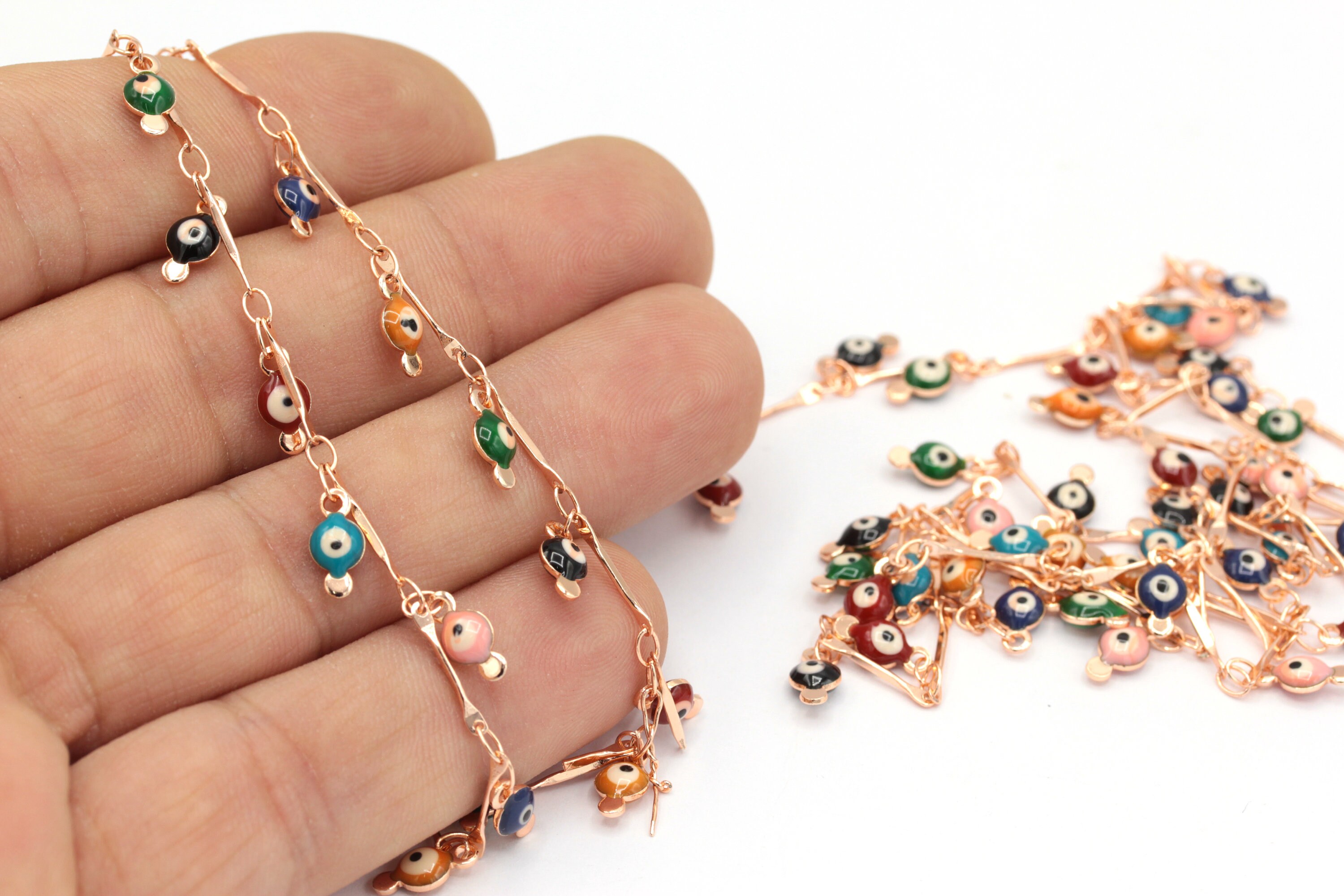 Cadena De Cable Chapada En Oro De 18k (5 Metros) Con 20 Cierres Y 40 Anillos - Para Joyería Y Manualidades