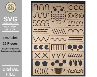 Juego Montessori del Búho SVG: Archivos cortados con láser para la coordinación de manos de los niños (descarga digital)