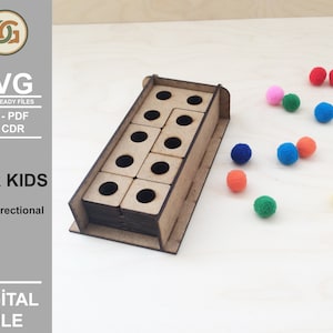 Wielofunkcyjna gra Tetris - drewniana zabawka Montessori - cyfrowe pliki gotowe do druku laserowego - SVG - DXF - PDF - Cdr - Glowforge - Cricut - Hole Wood