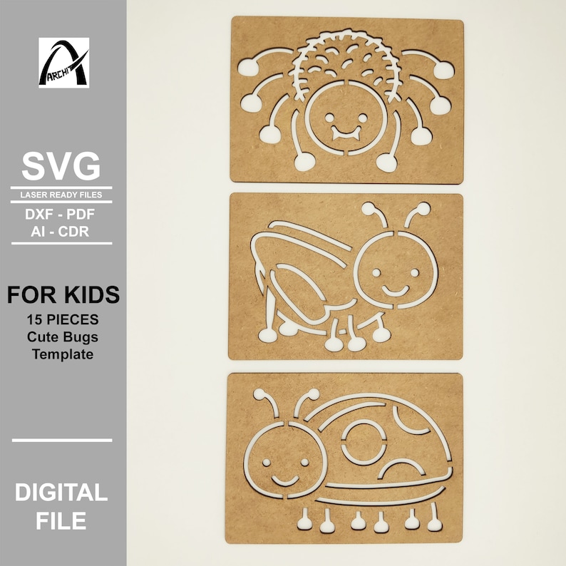 Montessori Bug Template - Insect Tracing Activity - Digital Laser Cut ...