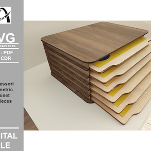 Gabinete geométrico Montessori - Formas geométricas Montessori - Arquivos digitais prontos para laser - SVG - DXF - PDF - Glowforge