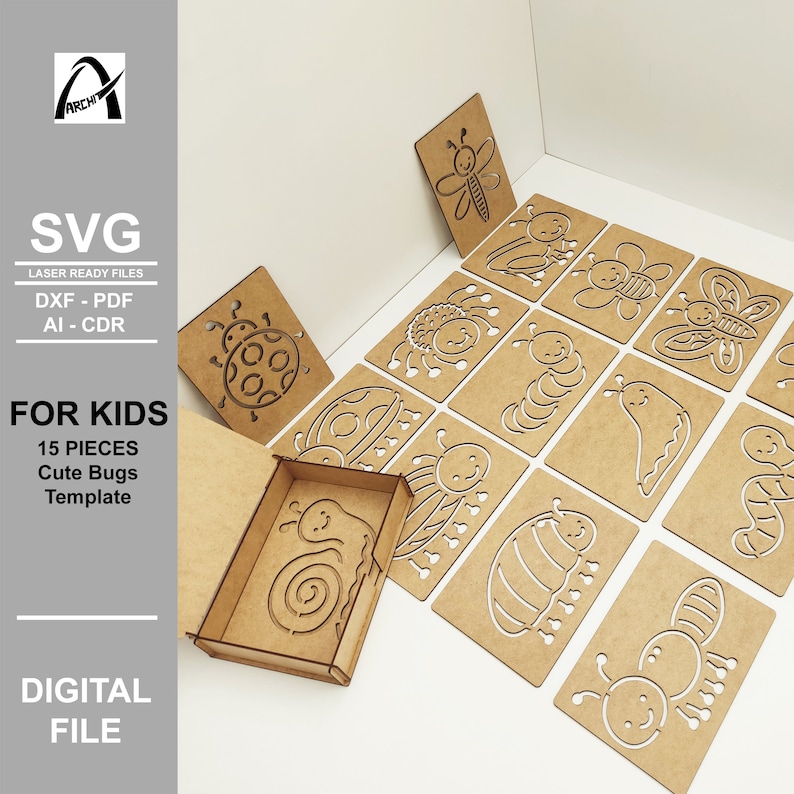 Montessori Bug Template - Insect Tracing Activity - Digital Laser Cut ...
