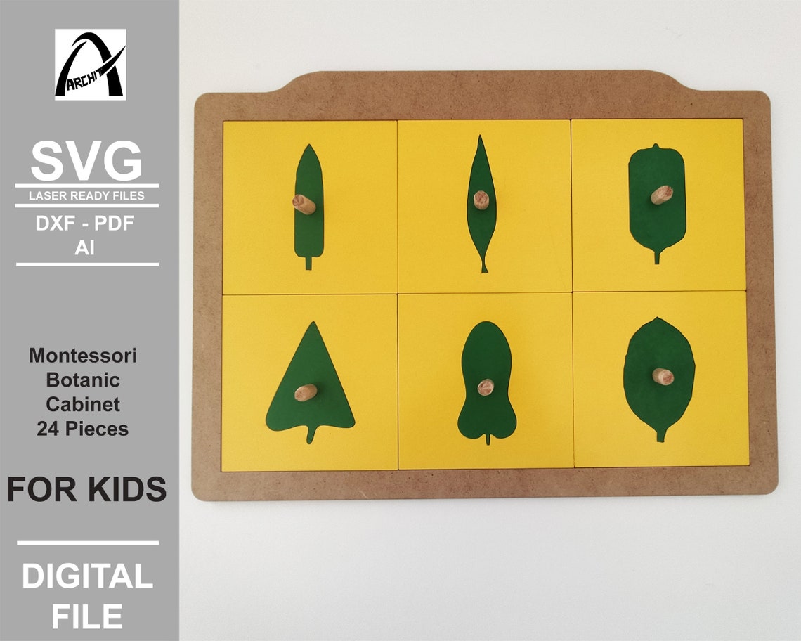 Montessori Leaf Cabinet – Botany Shapes, Laser Cut Files (digital ...