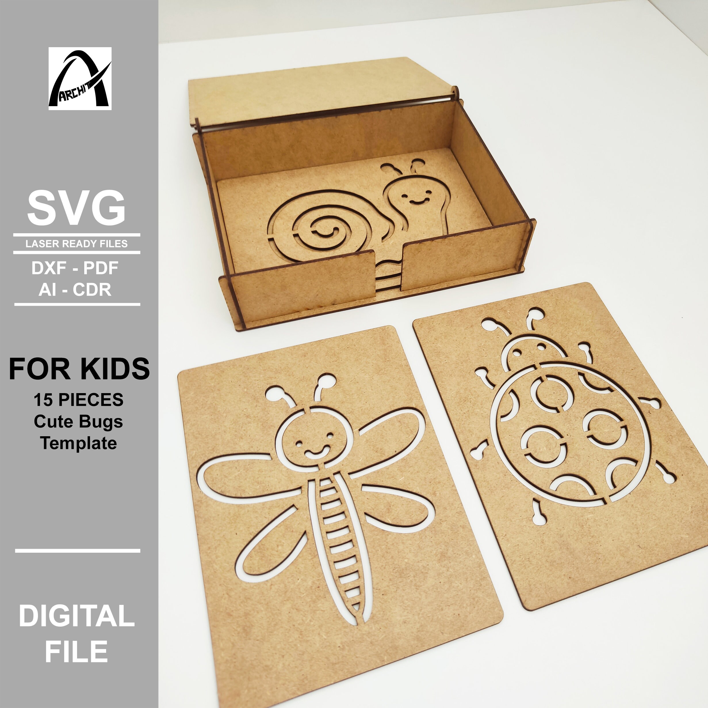 Montessori Bug Template - Insect Tracing Activity - Digital Laser Cut ...