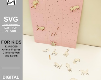 Juego Montessori de rescate de animales - Archivos cortados con láser (SVG, DXF, PDF)