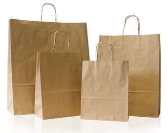 24cm x 31cm + 11cm Brown Paper Carrier Bags With Twisted Handles