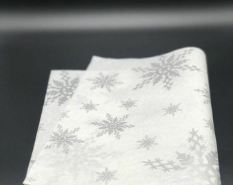 Silver Snowflake Acid Free Christmas Tissue Paper 20gsm 500mm x 750mm