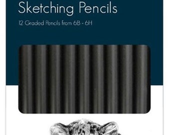 12 Graphite Sketching Pencils