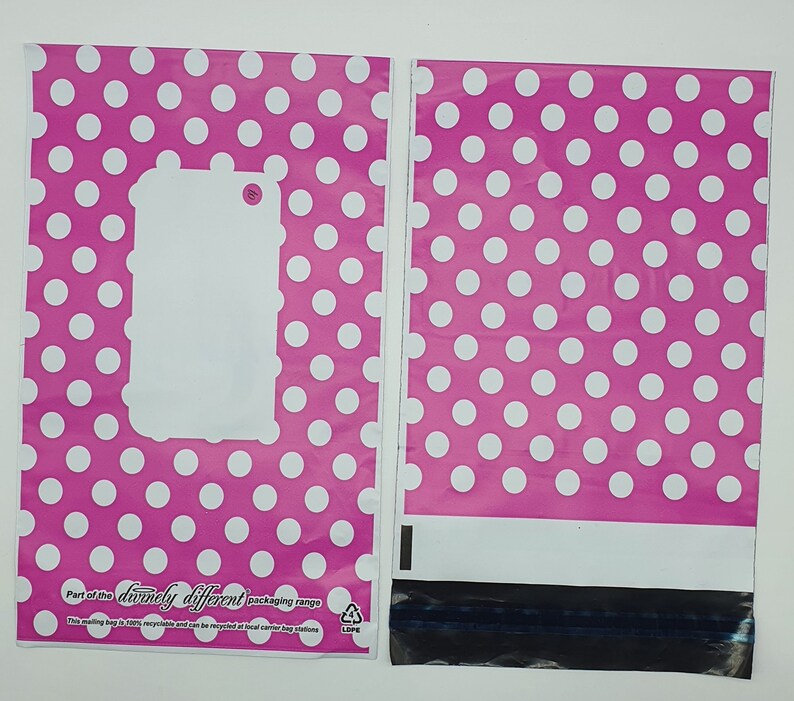 Hot Pink 6 X 9 Polka Dots Mailing Bags 162 X 230mm Etsy