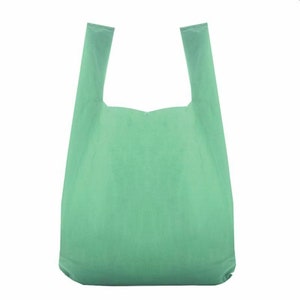 100 % återvunna gröna plastbärkassar i väststil