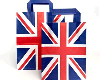 Union Jack Design Carrier Bags with Flat Handles