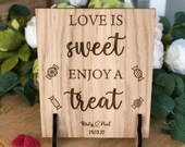 Personalised Wedding Sweet Sign, Oak Wedding Sign, Wedding Sweet Sign, Wedding Take A Treat Sign, Sweet Cart, Wedding Treat Sign Rustic
