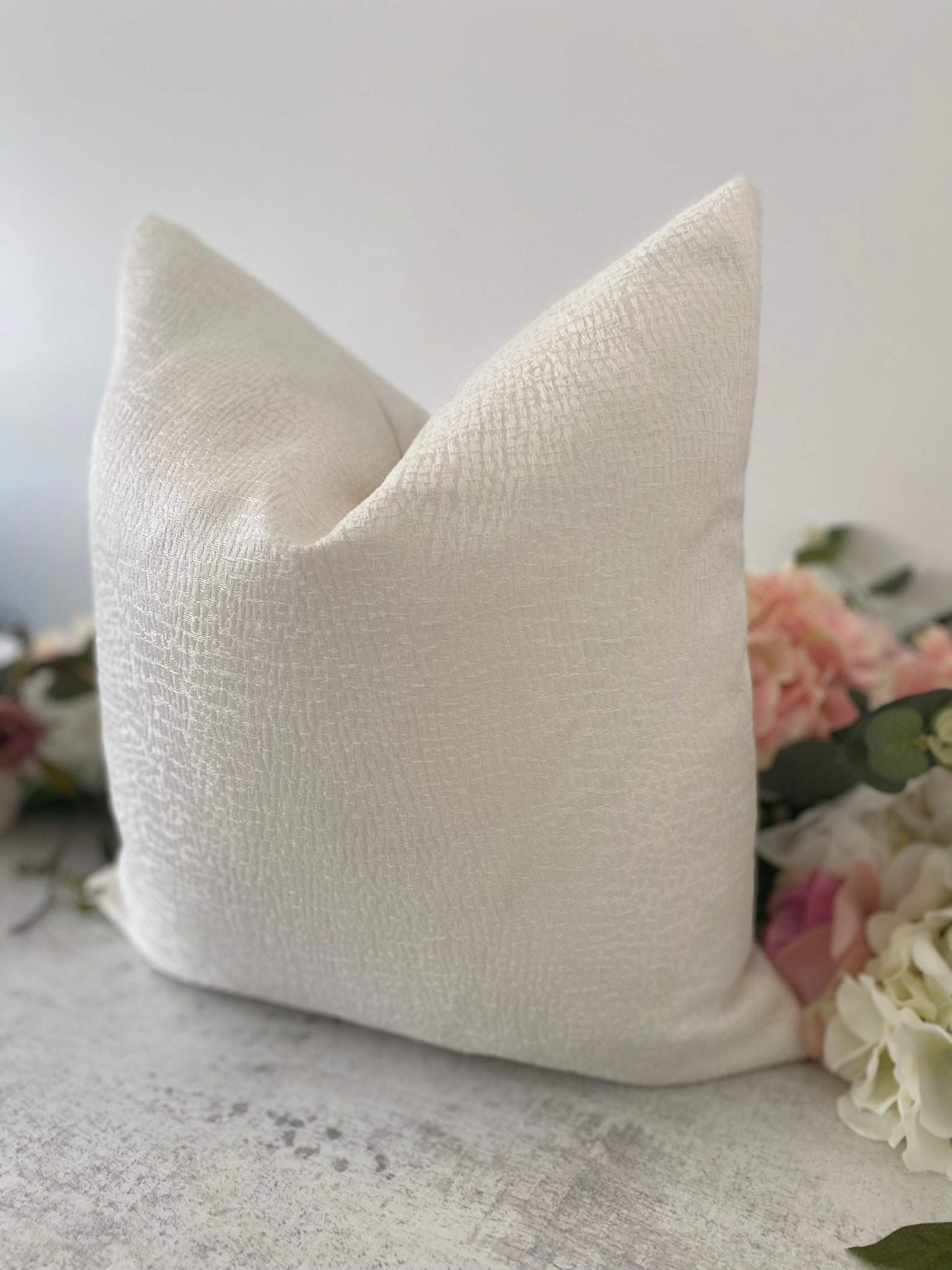 Luxury Ivory Cushion Cover Handmade with Designer Fabric Etsy