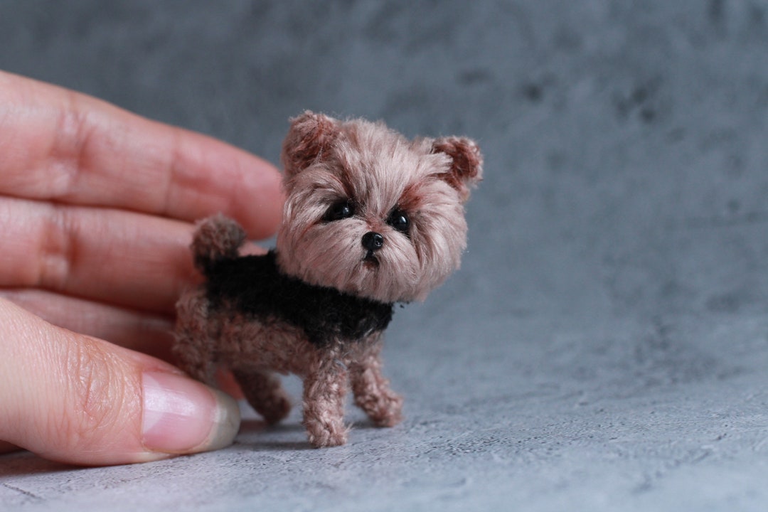 Realistic Miniature Yorkie Pet Portrait Miniature Toy Etsy