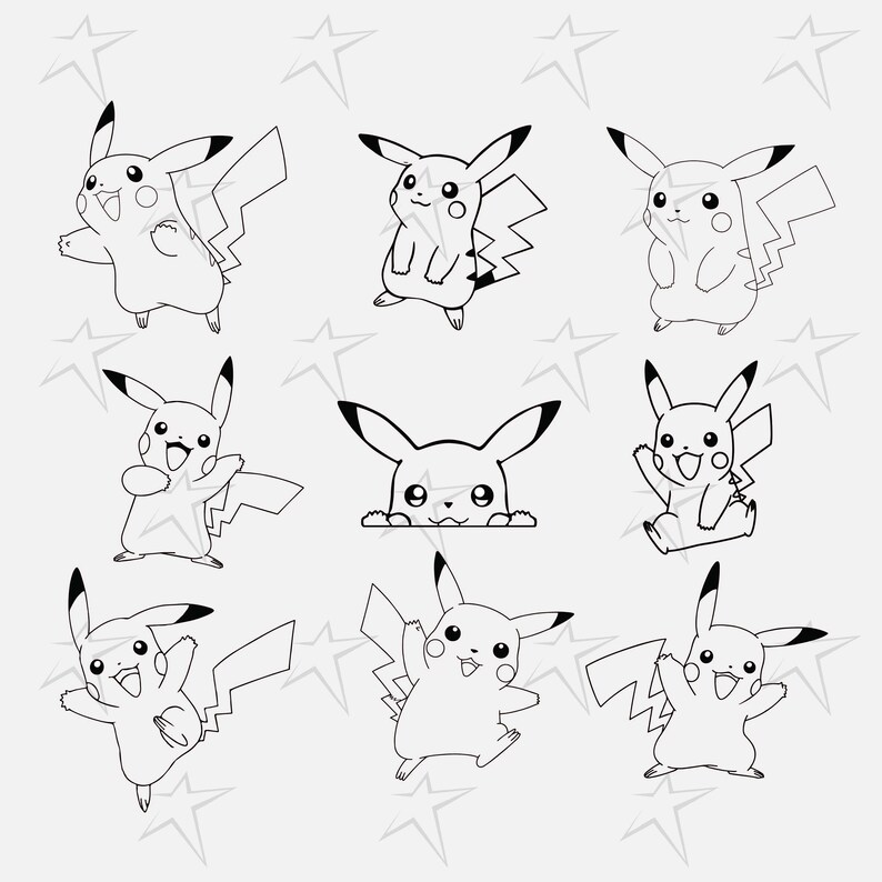 Download Pikachu SVG PNG DXF. Instant download files for Cricut | Etsy