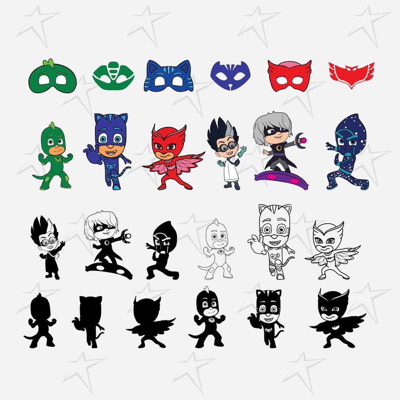 Pj Mask SVG PNG DXF. Instant download files for Cricut | Etsy