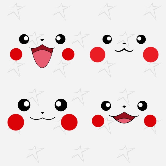 Pikachu Face SVG PNG DXF. Instant download files for Cricut | Etsy