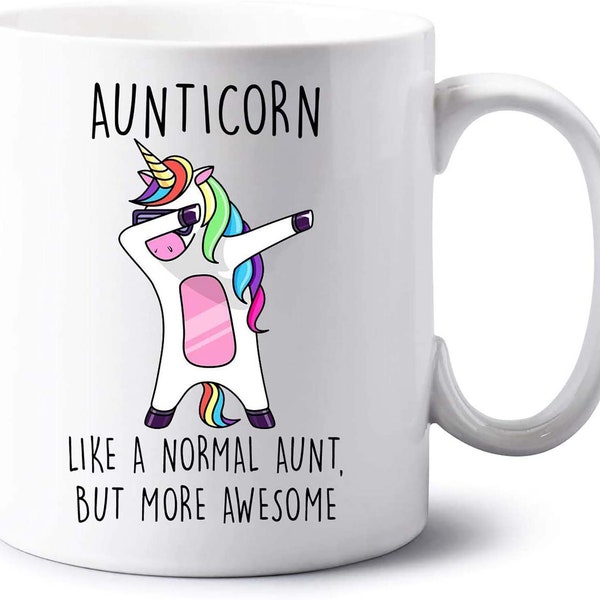 VIROSA Aunticorn Mug Auntie Unicorn Aunt Aunty Funny Mug Present