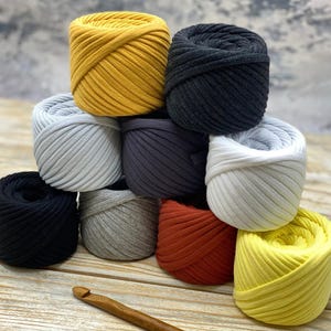 Set di 9 mini gomitoli di filato per uncinetto, maglia, macramè, kit di filato in jersey di cotone, filato per spaghetti trapillo, Lara Set