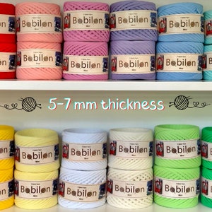 T-shirt eco-friendly cotton yarn ball of 110 yds, 5-7 mm yarn thickness, ribbon jersey basket yarn, multicolored trapillo yarn for bag