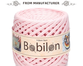 Crochet t-shirt yarn, organic cotton thread, jersey yarn, textile ribbon yarn, stretchy cotton yarn to crochet, knit, macrame, Blush Pink