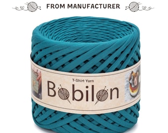 Cotton T-Shirt Yarn: zpaghetti ribbon for crochet, knitting, macrame, color Deep Ocean