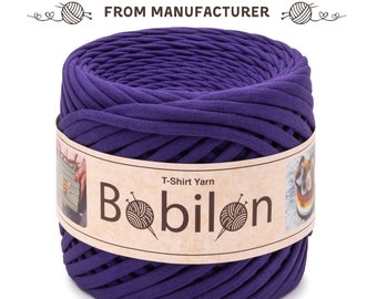 T-Shirt Yarn: cotton crochet ribbon, fabric knitting, fettuccini yarn for bags, color Violet