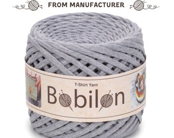 Crochet t-shirt yarn, fabric knitting yarn, jersey yarn skein, cotton yarn, trapillo natural thread, chunky yarn, textile yarn, Gray Melange