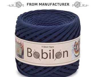 Crochet t-shirt yarn, organic cotton thread, textile ribbon yarn, jersey yarn, knitting yarn, yarn for macrame, chunky yarn, Blue Sapphire