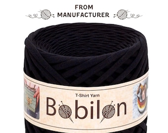 Tshirt yarn for crocheting, knitting, macrame T yarn, cotton ribbon yarn, textile spagetti yarn, jersey zpaghetti yarn, Black Passion